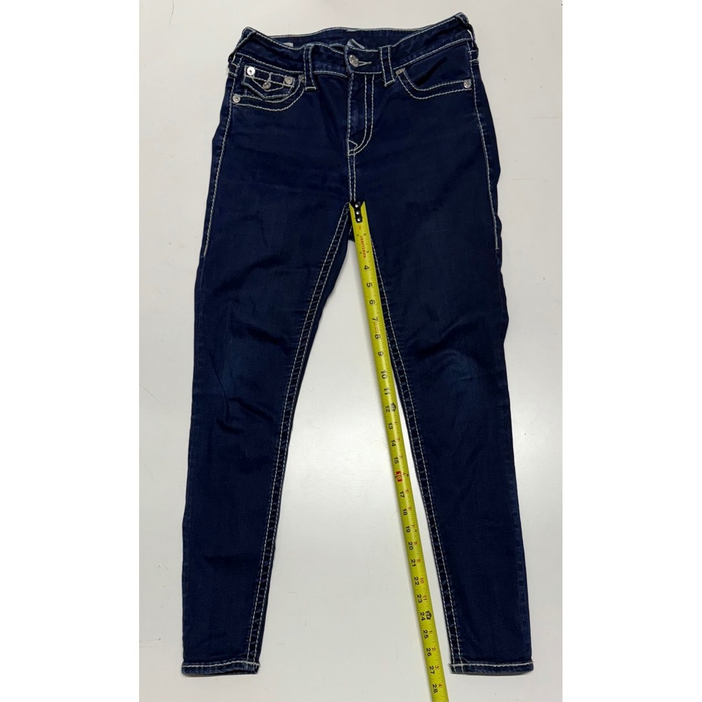 True Religion Jennie Curvy Mid Rise Skinny Jeans Dark Wash Size 29